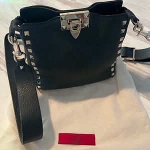 VALENTINO GARAVANI Rockstud Mini Hobo Crossbody Bag